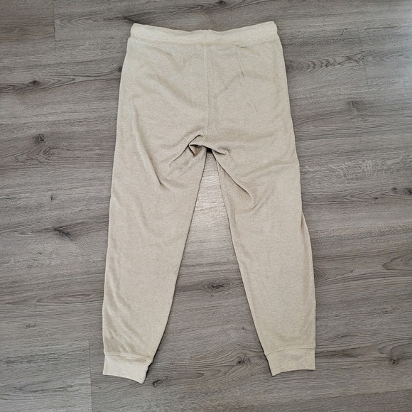 J.Crew Womens Waffle Knit Jogger Pants Beige Heather Thermal Lounge Medium - Picture 7 of 9